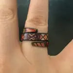 Hand-painted Geometric Spiral Ring Ten Thousand Villages